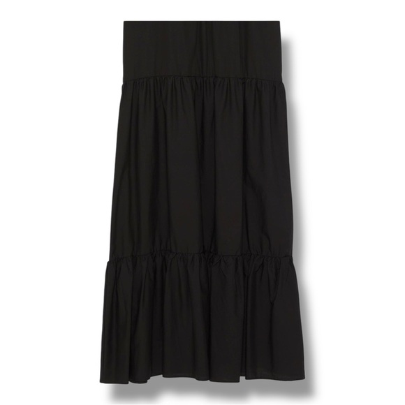 🖤 ZARA Black Ruffled Poplin Dress | Size XL | 100% Cotton - Picture 5 of 8